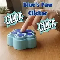 Blue paw-shaped clicker toy
